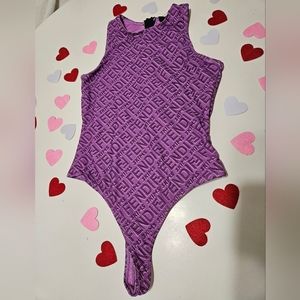 Traje de baño entero Fendi, color violeta, talle M